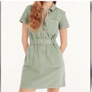 J Crew Green Utility Dress